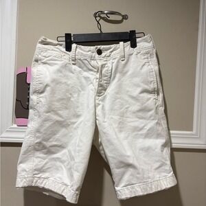 Abercrombie Fitch White Chino Shorts Women's Size 30 Button Fly Casual Summer